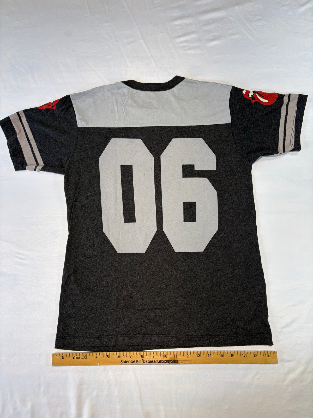 Vintage Rolling Stones football jersey-style graphic T-shirt