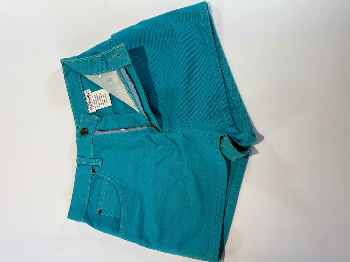 Jeanology Collection turquoise denim shorts
