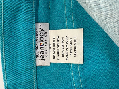 Jeanology Collection turquoise denim shorts