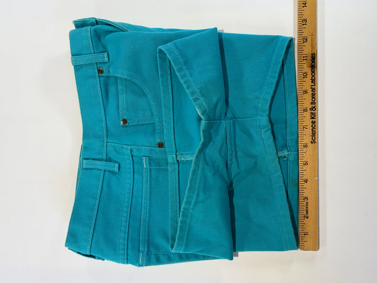 Jeanology Collection turquoise denim shorts