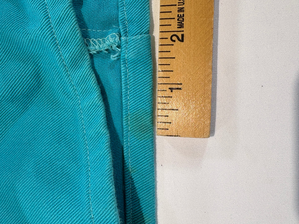 Jeanology Collection turquoise denim shorts