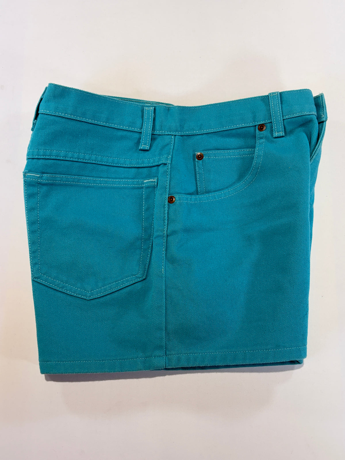 Jeanology Collection turquoise denim shorts